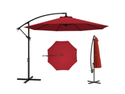 Parasol excéntrico, inclinable, con manivela y base en cruz, de Ø295x245 cm, para vino, de ZENCORE SERVICES.