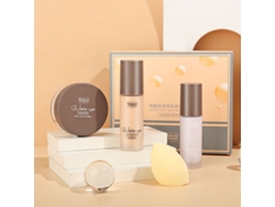 Conjunto De Presente De Base Leve Com Textura Hidratante E Fluida, Cor Natural E Resistente À Água