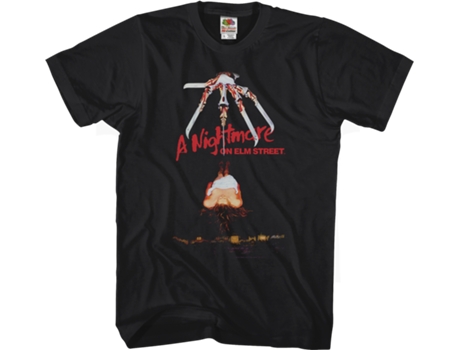 Camiseta Unisexo DEEPSTONE Italian Movie Poster Nightmare On Elm Street Negro (XL)