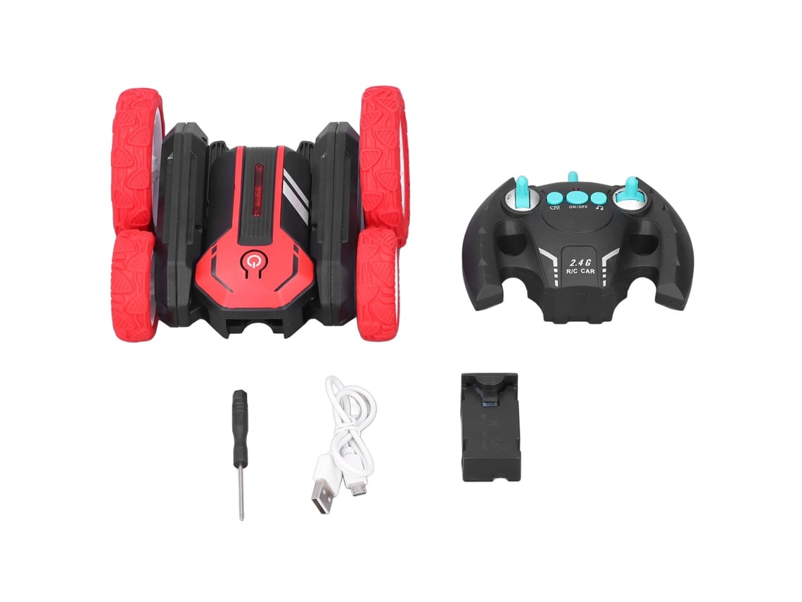 2026yncm--coche De Control Remoto Rc Stunt Car Con Rotación 360° 2.4ghz Juguete Doble Cara Regalo De Cumpleaños Rojo