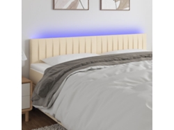 Cabecero Con Led De Tela Color Crema 180x5x78/88 Cm