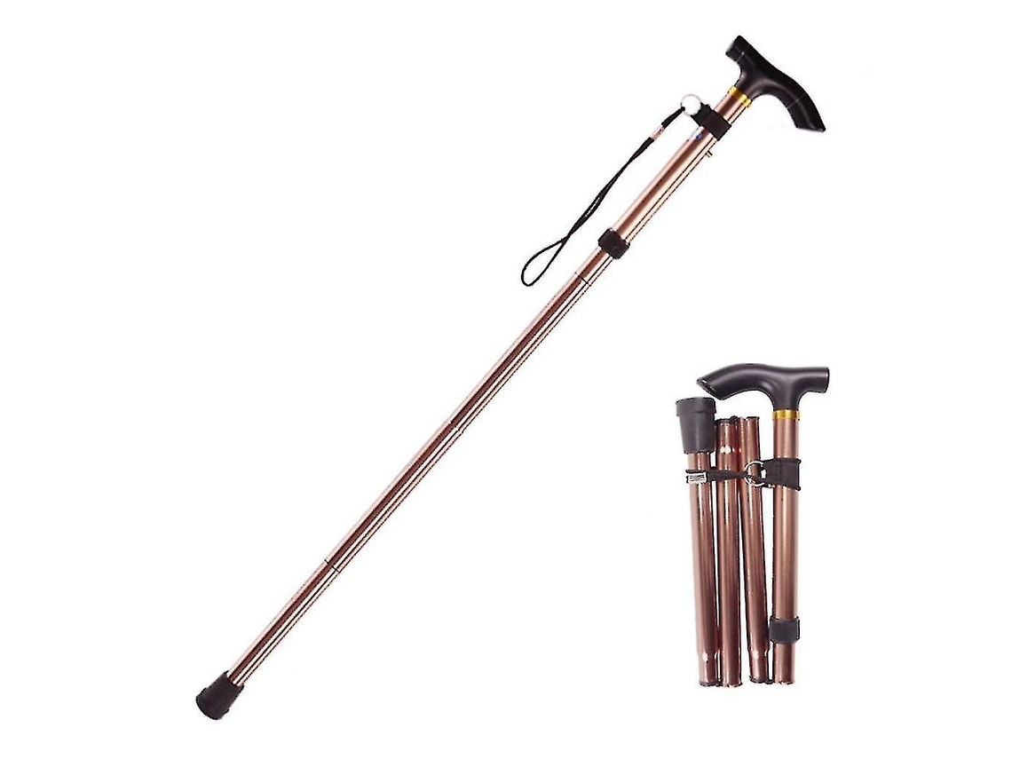 Bastón plegable ajustable con base para senderismo, trekking y otros deportes. Fabricado en aleación de aluminio. 1 unidad. Bastón de alta calidad.