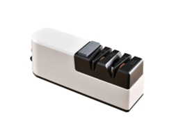 Afilador de cuchillos eléctrico recargable mediante USB con un potente motor para un uso rápido en la cocina doméstica.