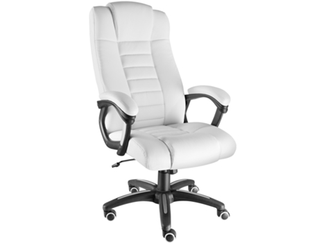 Silla de Escritorio TECTAKE (Blanco - Cuero Sintético - 52 x 49 x 50 cm)