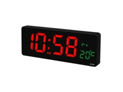 Reloj despertador digital Sanda SD 4124 negro y rojo
