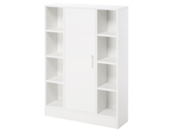 Armário Banheiro 8 Compartimentos 1 Porta Prateleiras Ajustáveis Branco 71x22x100
