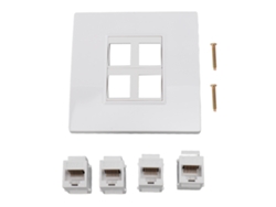 Placa De Parede Ethernet Cat6 4 Portas Fêmea Para Fêmea Keystone Para Cat5 Cat5e Cat6a Internet