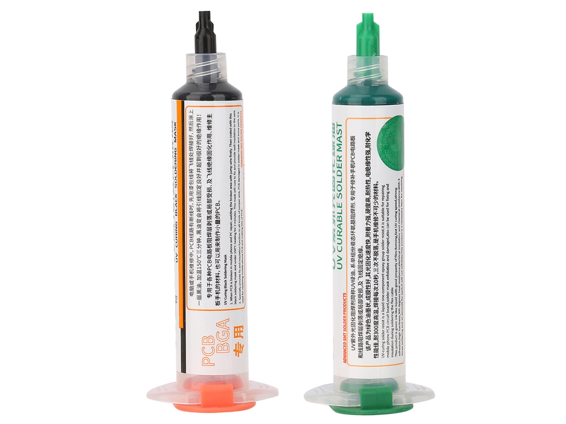 2 Unidades De Tinta De Máscara De Soldadura Uv Para Pcb Bga, Tinta Resistente A La Soldadura, Negro Y Verde.