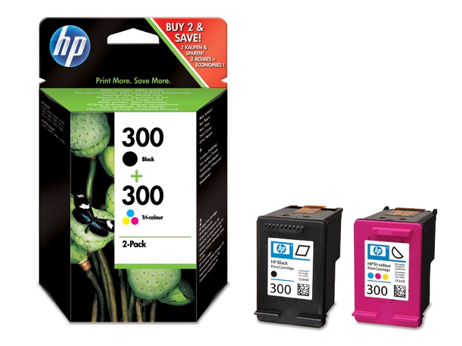 Pack de ahorro de 2 cartuchos de tinta Original HP 300 Negro, Tricolor para HP DeskJet, HP Photosmart, HP ENVY