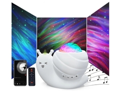 Proyector de estrellas, luz nocturna, aurora, galaxia, 4 en 1, caracol, luces nocturnas para niños, para dormitorio, con altavoz Bluetooth, Bestvite