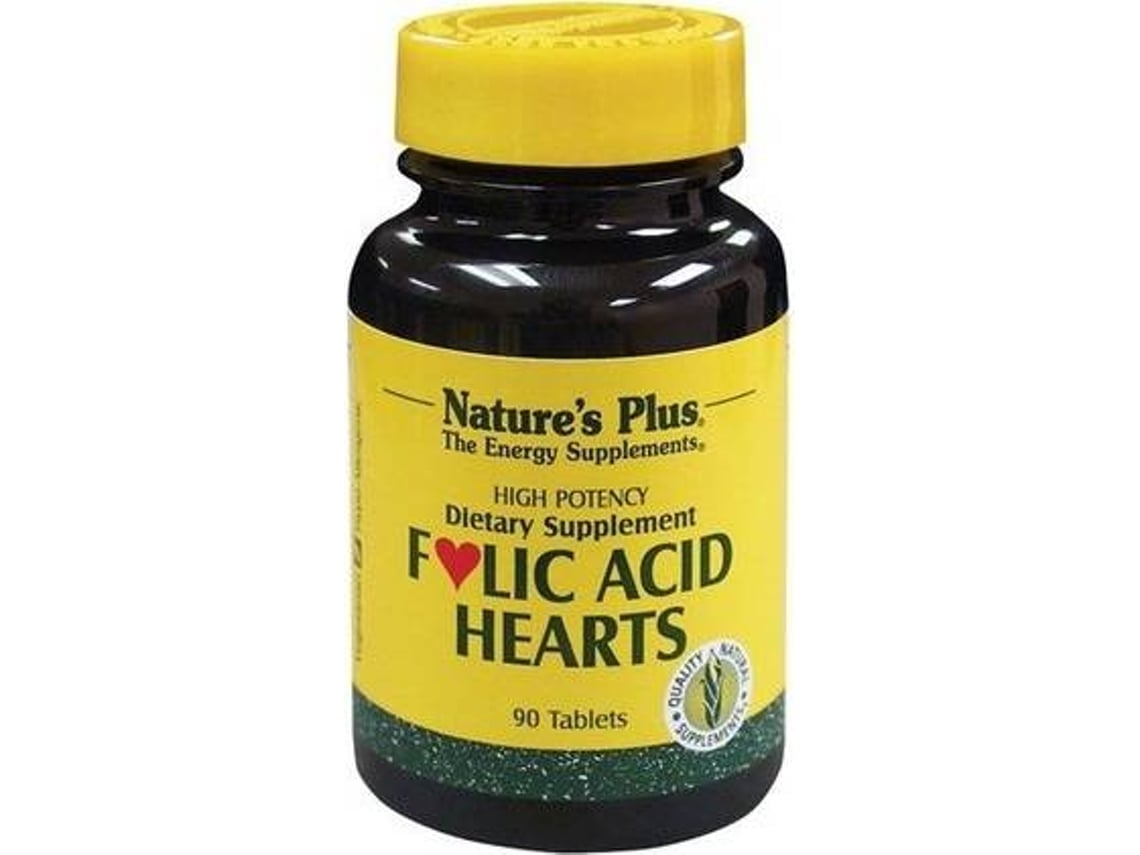 Complemento Alimentar NATURES PLUS Ácido Fólico Hearts (90 comprimidos)