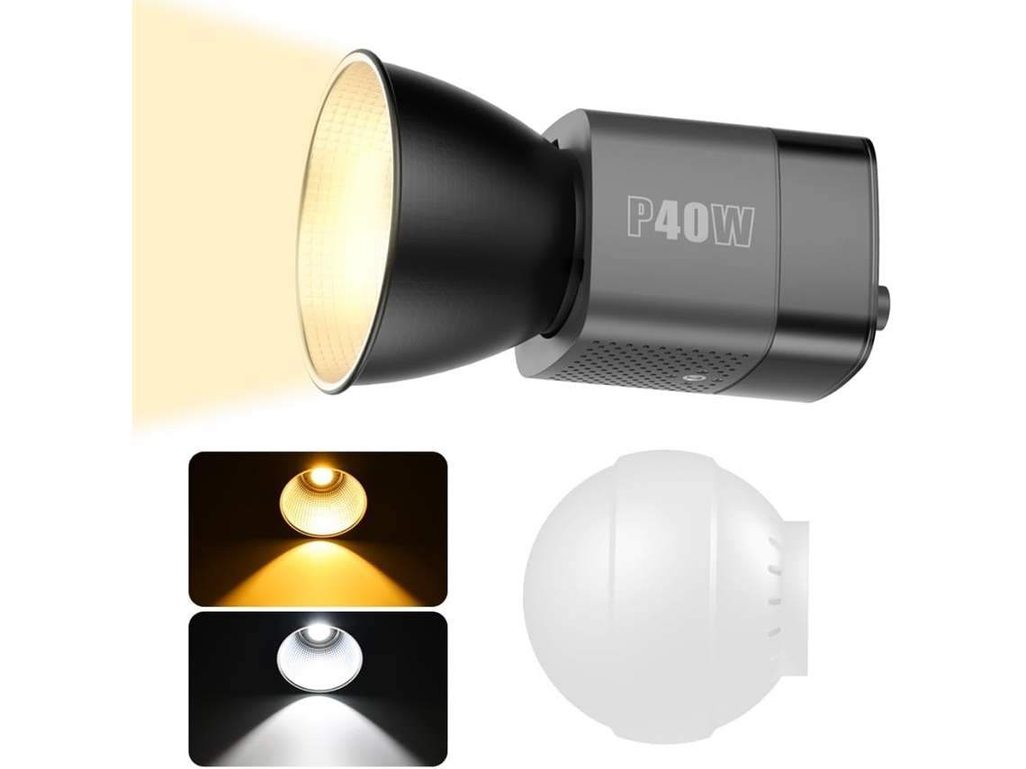 Luz De Vídeo Led Cob Bicolor De 40 W Para Estudio Fotográfico, 2500 K-6500 K, 5000 Mah, Para Retransmisiones En Directo.