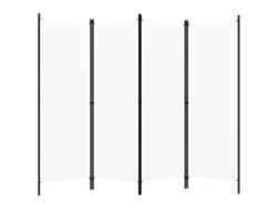 Biombo divisor de ambientes, 4 paneles, 200 x 180 cm, tela blanca y planchado, Dec030838