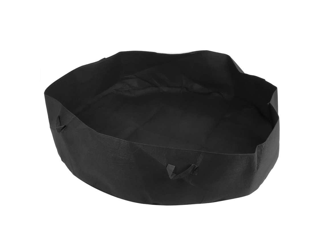 Bolsa Redonda Para Plantar Con Asas Para Hortalizas Y Plantas De Jardín, 130 Cm X 30 Cm, Color Negro.