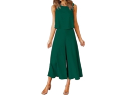 2026-conjunto De 2 Piezas De Verano Para Mujer Roylamp: Top Básico De Cuello Redondo Y Pantalones Anchos Cropped