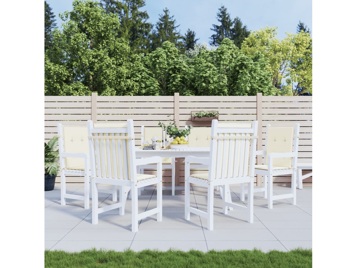 Cojines lumbares para sillas de jardín, 6 unidades, color crema Oxford, HARLANV1