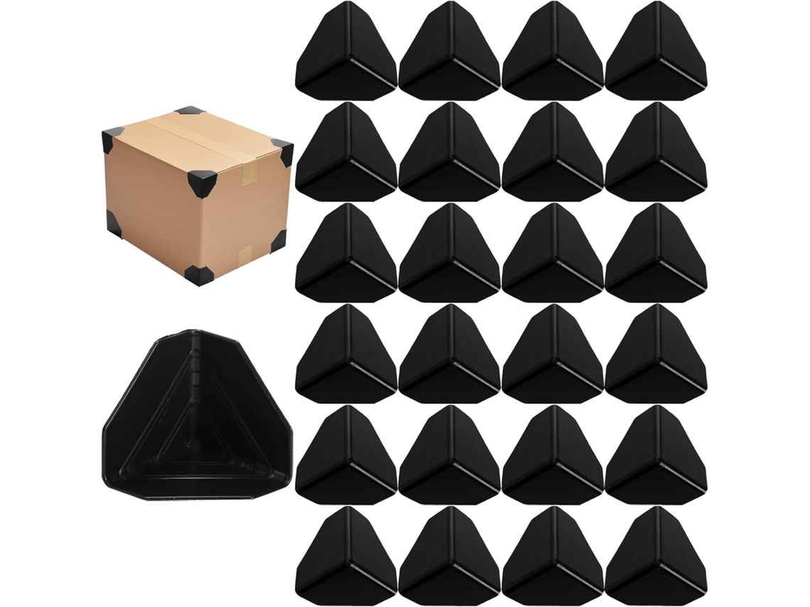 48 Protectores Esquinas Plástico Negro 6cm Para Embalaje/cajas Envío