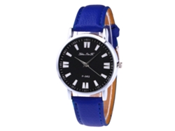 Reloj De Pulsera Unisex De Cuarzo Con Dial Redondo Para Hombre Y Mujer Azul