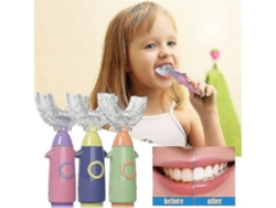 Cepillo de dientes infantil GOKOCO en forma de U, de silicona para niños, limpieza completa de 360 ​​grados, cuidado bucal para bebés.