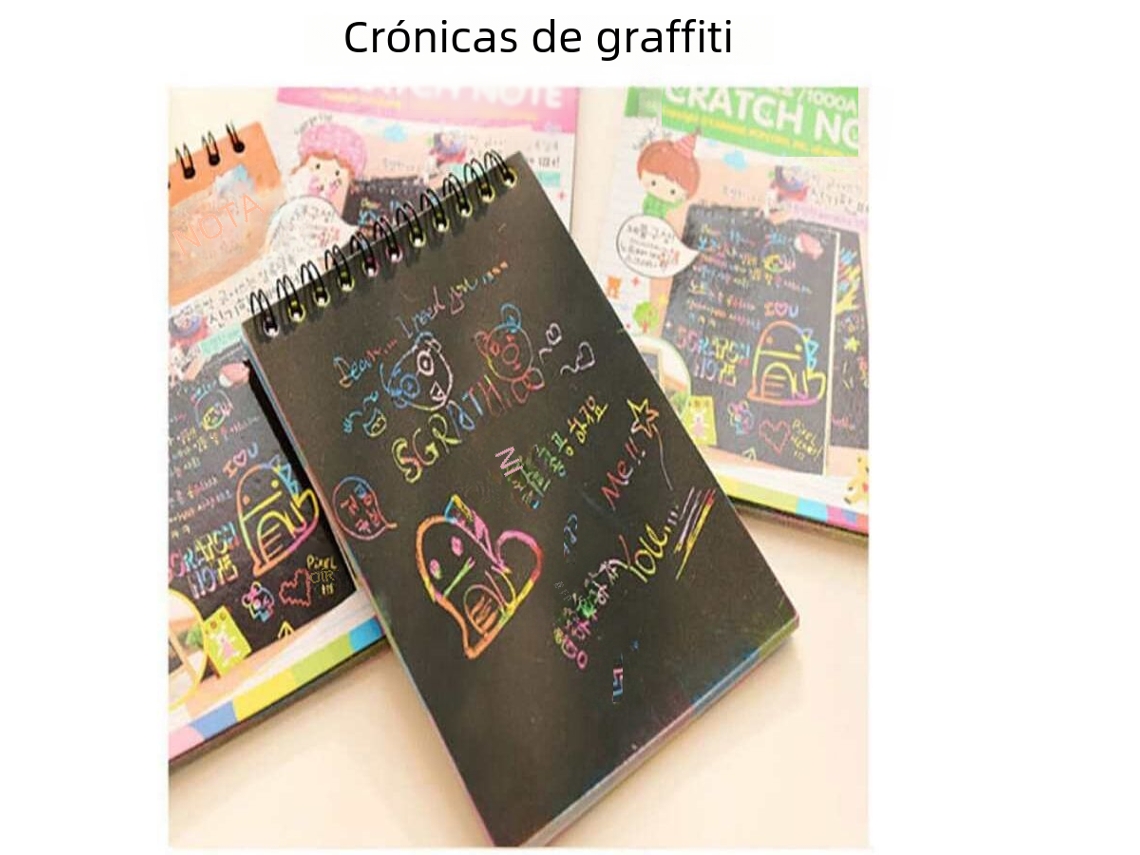 Juego de arte para rascar con arcoíris colorido y cuaderno de bocetos mágico MDUG
