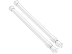 2 Barras Telescópicas Blancas 42-72cm Diámetro 13mm Sin Taladro Para Cortinas Ventana Armario Cocina Baño