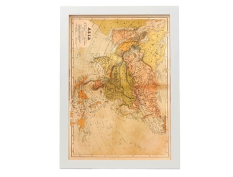 NACNIC Pósters Geográficos En Estilo Vintage Nueva Geografía Universal Ilustraciones De Antiguos Mapamundis En Tonos Sepia Tamaño A4, Con Marco Neg...