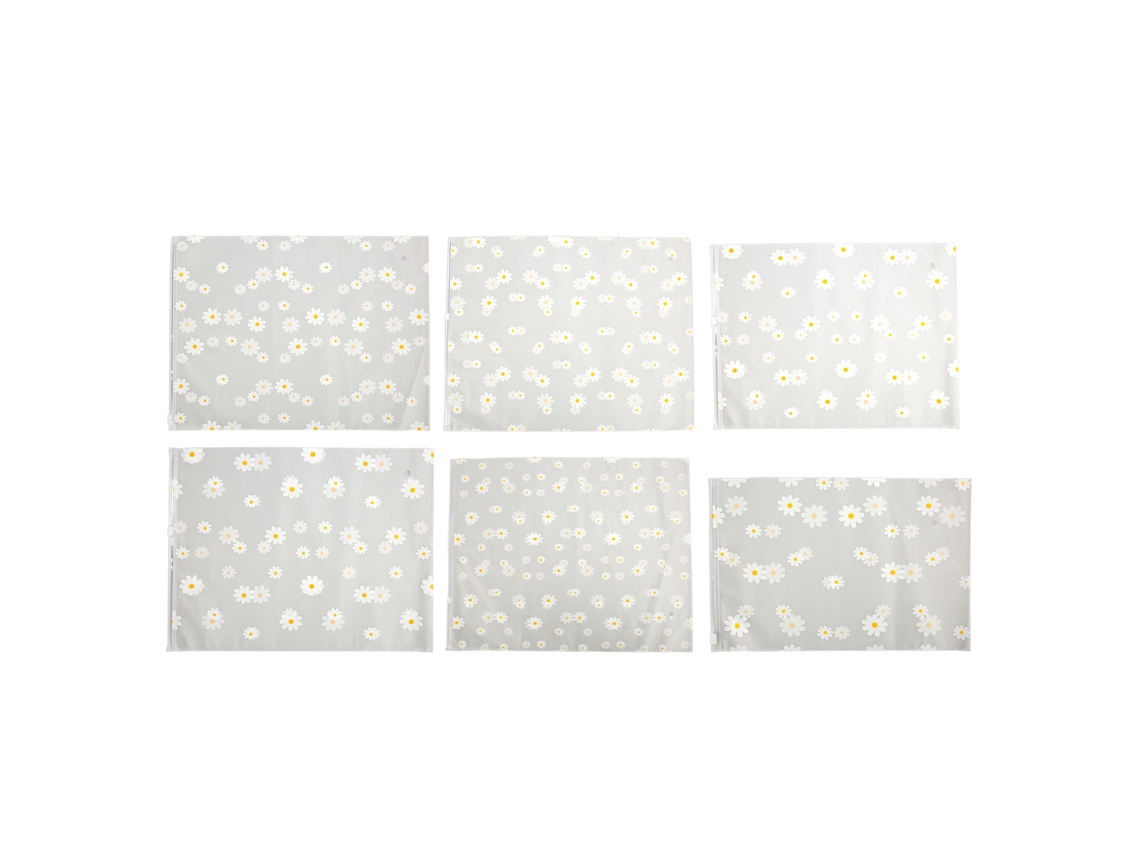 30pcs Bolsas De Plástico Con Cremallera Deslizante Mate Patrón Margarita Reutilizables Para Embalaje De Ropa Camisetas