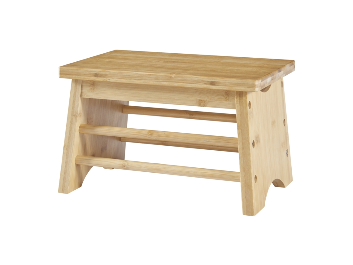Taburete (reposapiés) Ryslinge para cocina baño bambú 33 x 22 x 20 cm - Natural [EN.CASA]