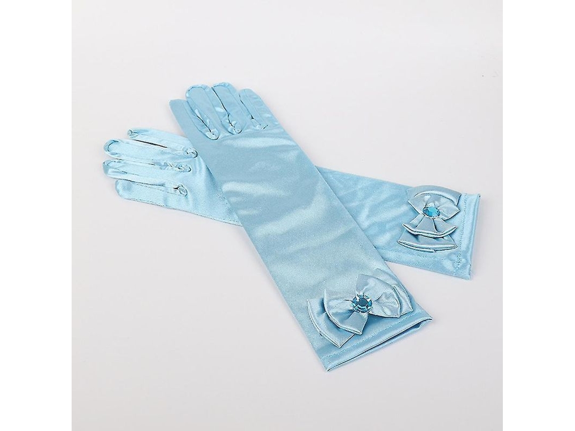 Guantes Largos De Satén Estilo Princesa Para Niñas, Accesorios Para Vestidos De Novia Con Lazo, Regalos De Cumpleaños Y Navidad.