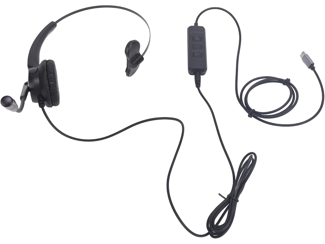 Auriculares Telefónicos Con Cancelación De Ruido, Con Conector Usb C Y De 3,5 Mm Para Pc.