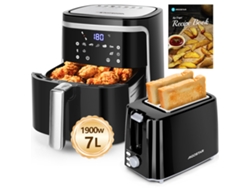 Freidora Sin Aceite Aigostar 300010ibt Tostadora Aigostar Warrior 750w | 2 Ranuras 7 Ajustes (7l Negro)