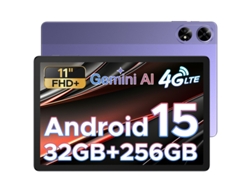 Tableta Doogee Tab G6 de 11 pulgadas, Android, 15/32 GB de RAM, 256 GB de ROM, GPS, Widevine L1, 8000 mAh, 4 GB de RAM, LTE, color morado