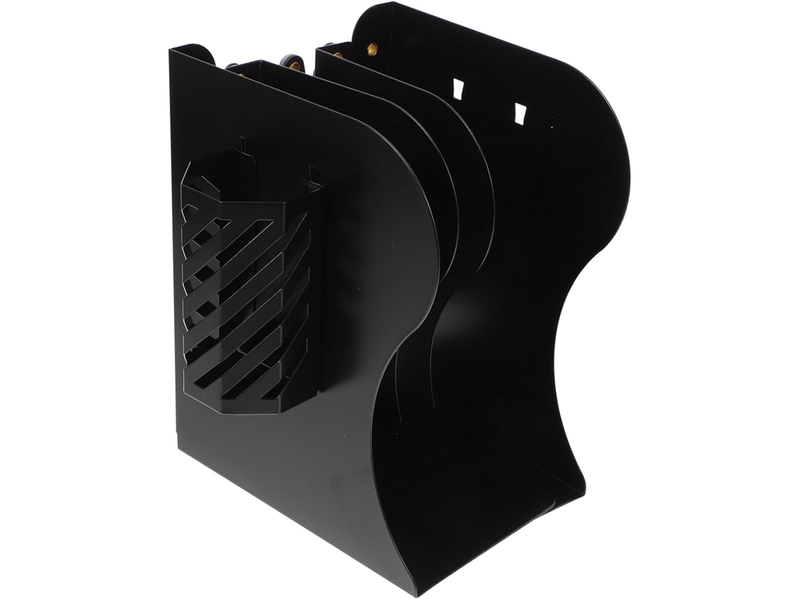 Sujetalibros de metal ajustable, plegable y de tamaño mediano, de color negro, soporte para bolígrafos, organizador de Gokoco.