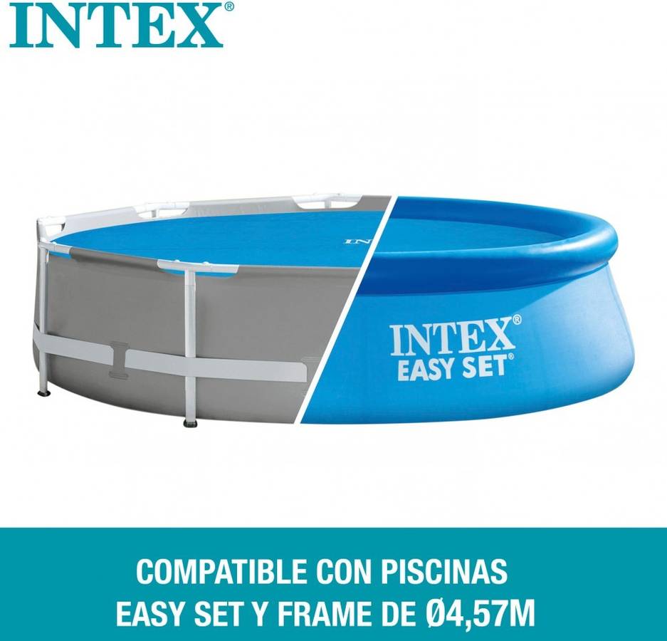 Cobertor Solar Intex para piscinas easy setmetal frame 488 cm de 457 cubierta 29023