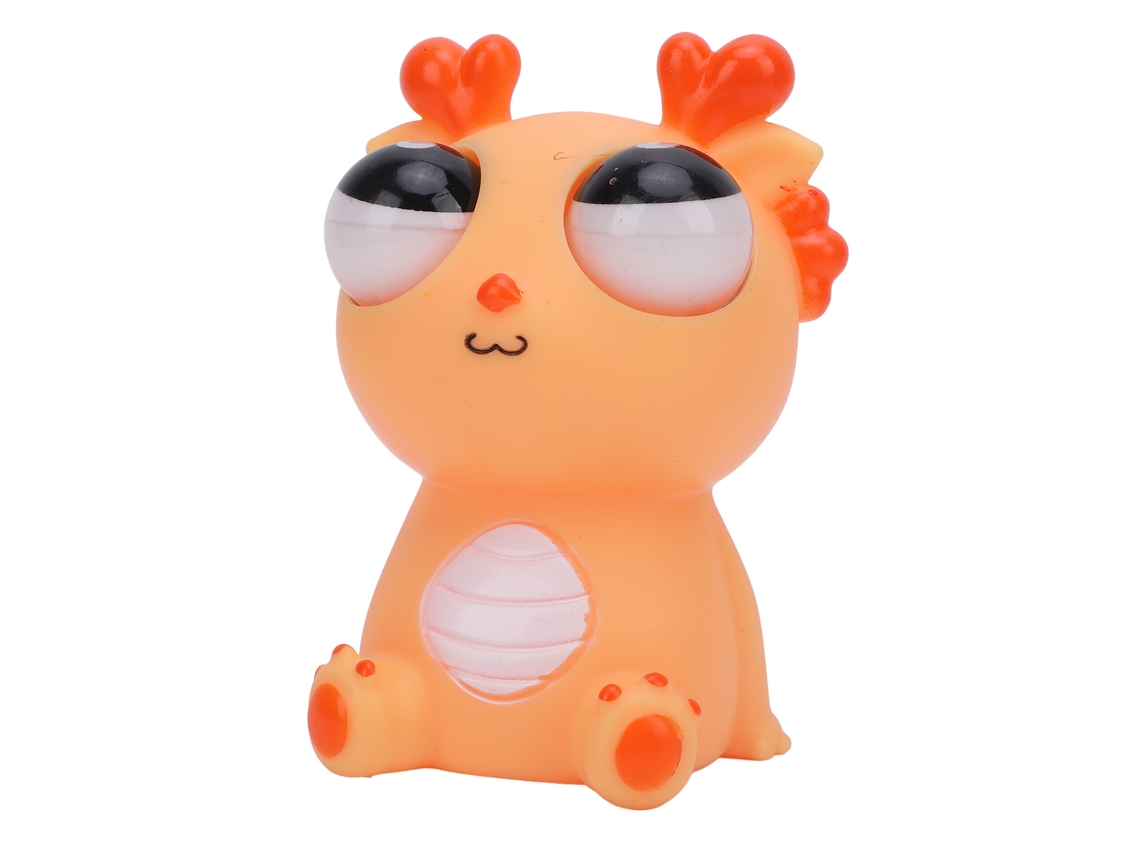 Juguete De Squeeze Con Ojos Que Salen Cute Dragón Pvc Para Aliviar El Estrés Adultos Diario Naranja