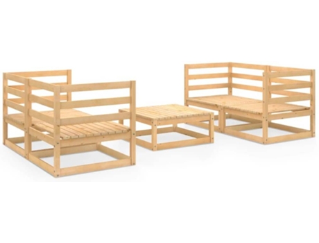 Conjunto 5 de muebles de jardín VIDAXL madera maciza de pino