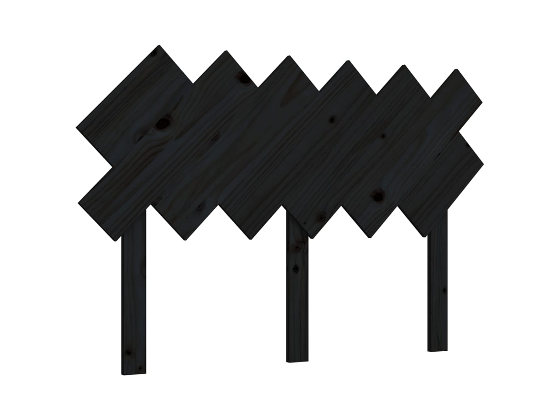 Cabecero de cama 122,5x3x80,5 cm Pino macizo Negro MAISON EXCLUSIVE