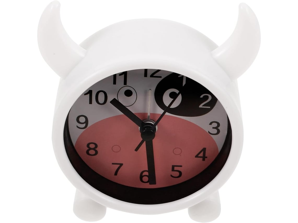 Reloj Despertador De Escritorio Silencioso Con Diseño De Vaca, Pequeño Reloj Redondo Para Habitaciones De Niños Y Niñas.