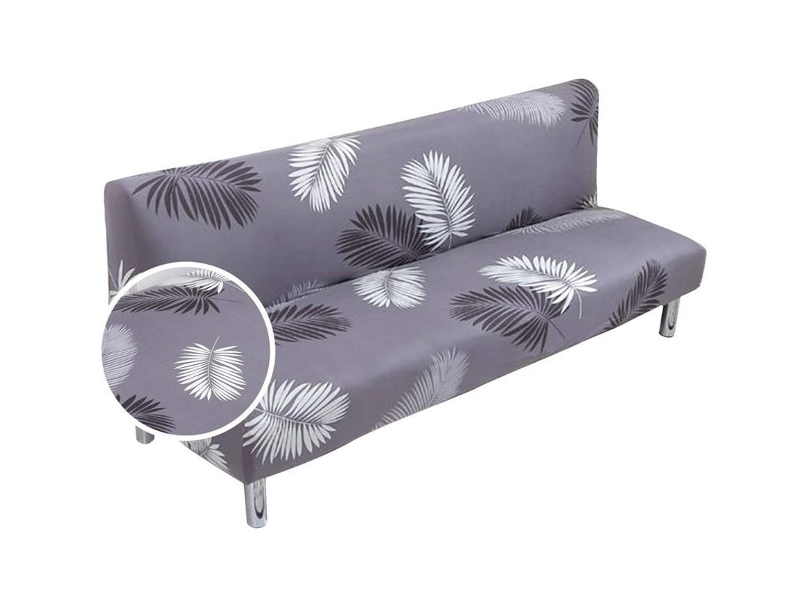 Protetor de Sofá Clic Clac Esticado Elástico com Estampa Feather Cinza 190 210cm