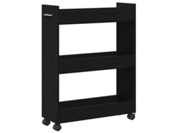 Maison Exclusive - Armario Con Rueda Roble Negro 60 X 22 X 79 Cm