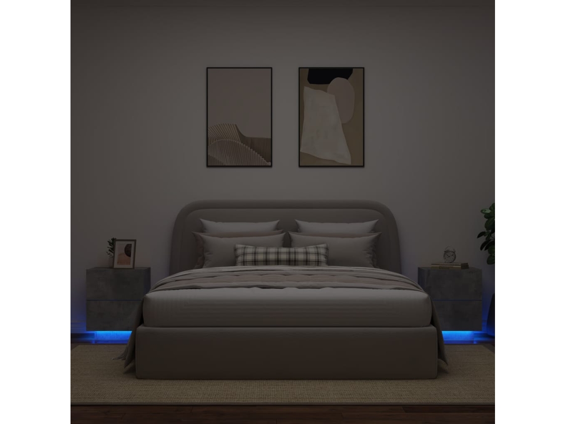 Cabecero Luces Led Uds Ingeniería Madera Gris