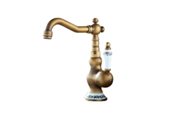 Grifo mezclador de lavabo de latón, válvula de cerámica duradera, grifo de agua caliente y fría, latón antiguo, corto OEM