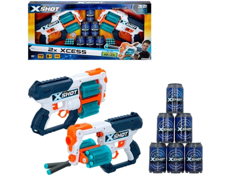 Pack 2 Pistolas de Agua ZURU con botes xcess x-shot (31x6x19 cm - 8 años)