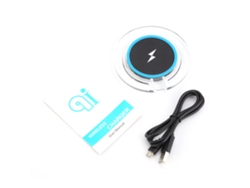 Cargador Inalámbrico (compatible Con Apple Y Samsung, Base Negra Circular Con Anillo Azul)
