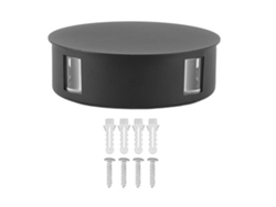 2026-lámpara De Pared Led Moderna Redonda 4 Lados 12w Luz Suave Impermeable Aluminio Negro 85-265v