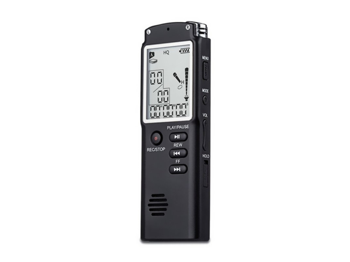 Lector MP3 Dictáfono de audio digital profesional USB de 8 Gb/16 Gb/32 Gb con reproductor Wav negro