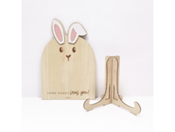 Placas de madera con huellas de conejo de Pascua de Vayotoy