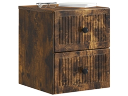Maison Exclusive - Mesita De Noche De Pared 2 Pcs Roble Ahumado 33 X 34,5 X 40 Cm