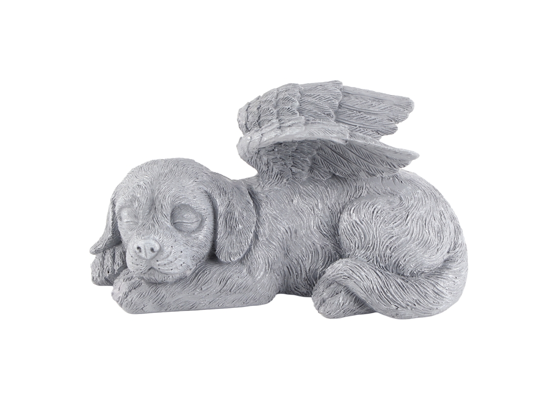Estatua Conmemorativa De Mascota: Ángel Durmiente, Adorno De Resina Para Jardín O Lápida.