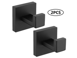 2 Ganchos De Pared De Acero Inoxidable 304 Negro, Resistentes A La Corrosión, Para Baño, Cocina, Toallas Y Abrigos.